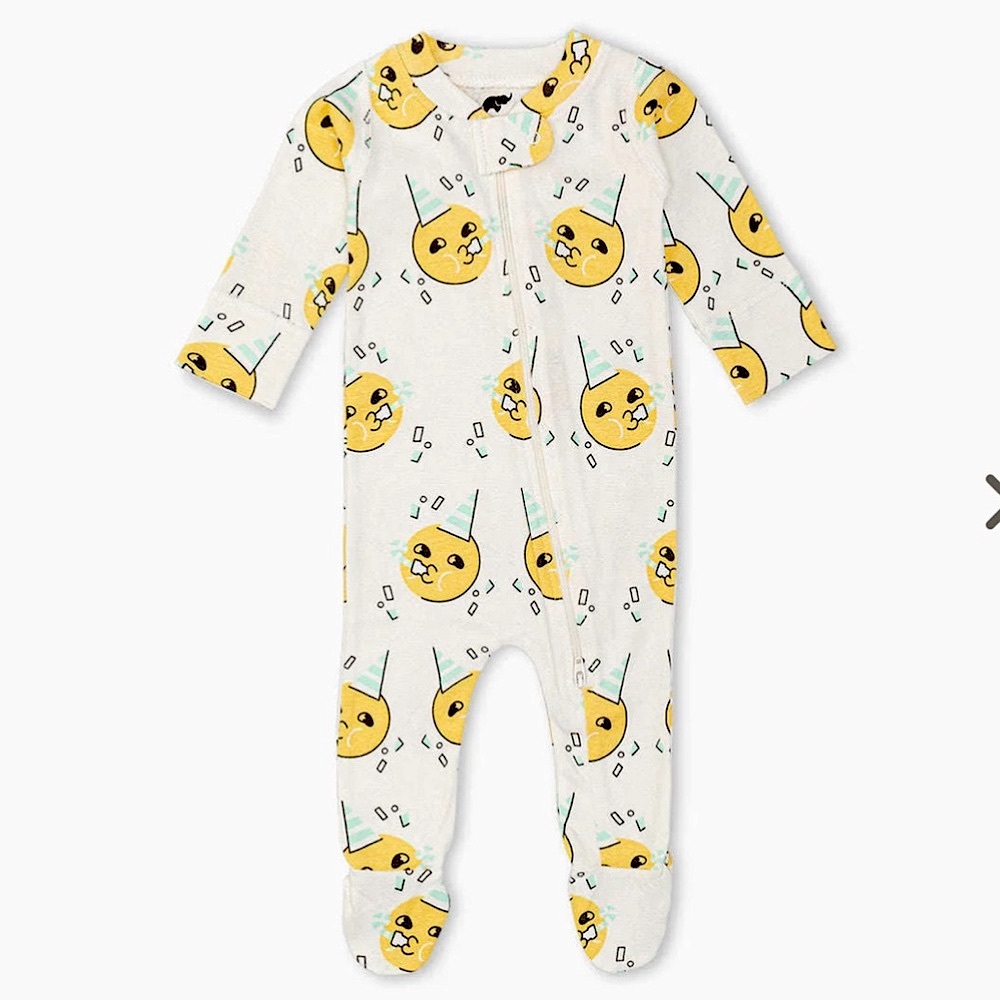 Monica + Andy Celebration Print Organic Cotton Footie Pajamas